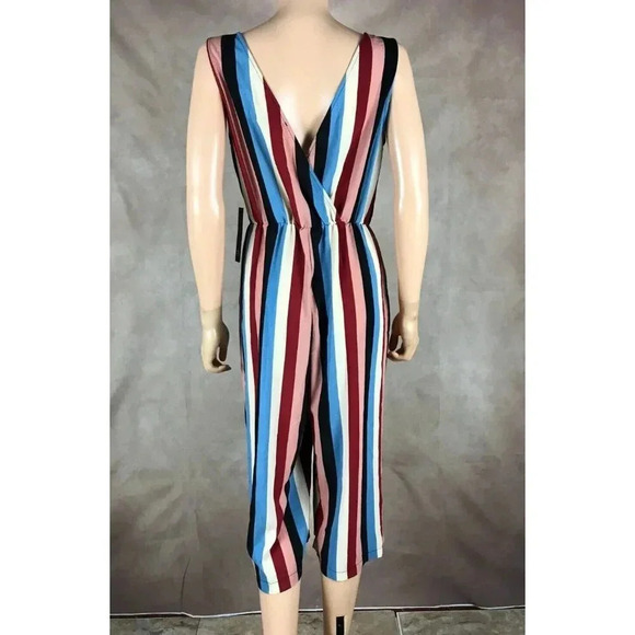 AS YOU WISH Pastel Striped Crop Length Jumpsuit NWT MEDIUM - Picture 5 of 7